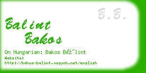 balint bakos business card